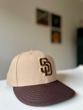 Custom San Diego Padres Camel | Burnt Wood 59FIFTY Fitted Cap